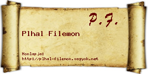 Plhal Filemon névjegykártya